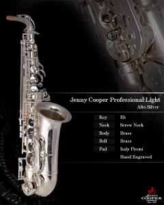 색소폰 제니쿠퍼 프로페셔널 라이트 알토 실버 섹소폰[알토색소폰,엘토색소폰,색소폰,섹소폰,색스폰,마크식스,알토,알토실버,실버알토,엔틱,셀마,야마하,야나기사와,제니쿠퍼,라이트,Jennycooper,Professionallight,Saxophone]